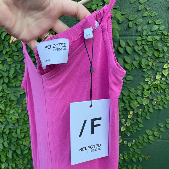 NWT | Selected Femme | Pink Finia Midi Slip Dress | Size M - Picture 9 of 12